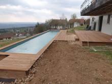 Notre zone d'activité pour ce service Piscine bois semi enterré sans traitement avec terrasse en pin ou Ipé clé-en-main